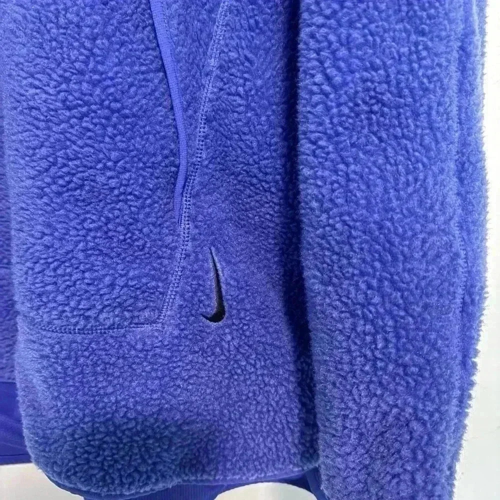 NWT Nike Yoga Sherpa Fleece Pullover Jacket Blue Mens Size L $110 - Picture 5 of 6